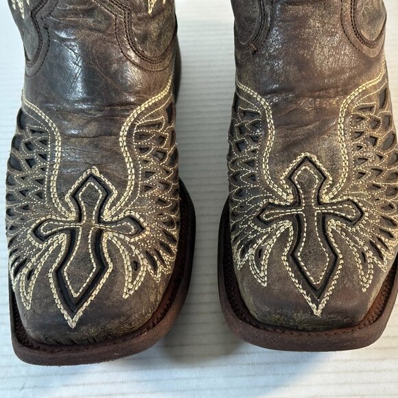 Corral Brown Heeled Boots with Embroidered Wings - Picture 4 of 16